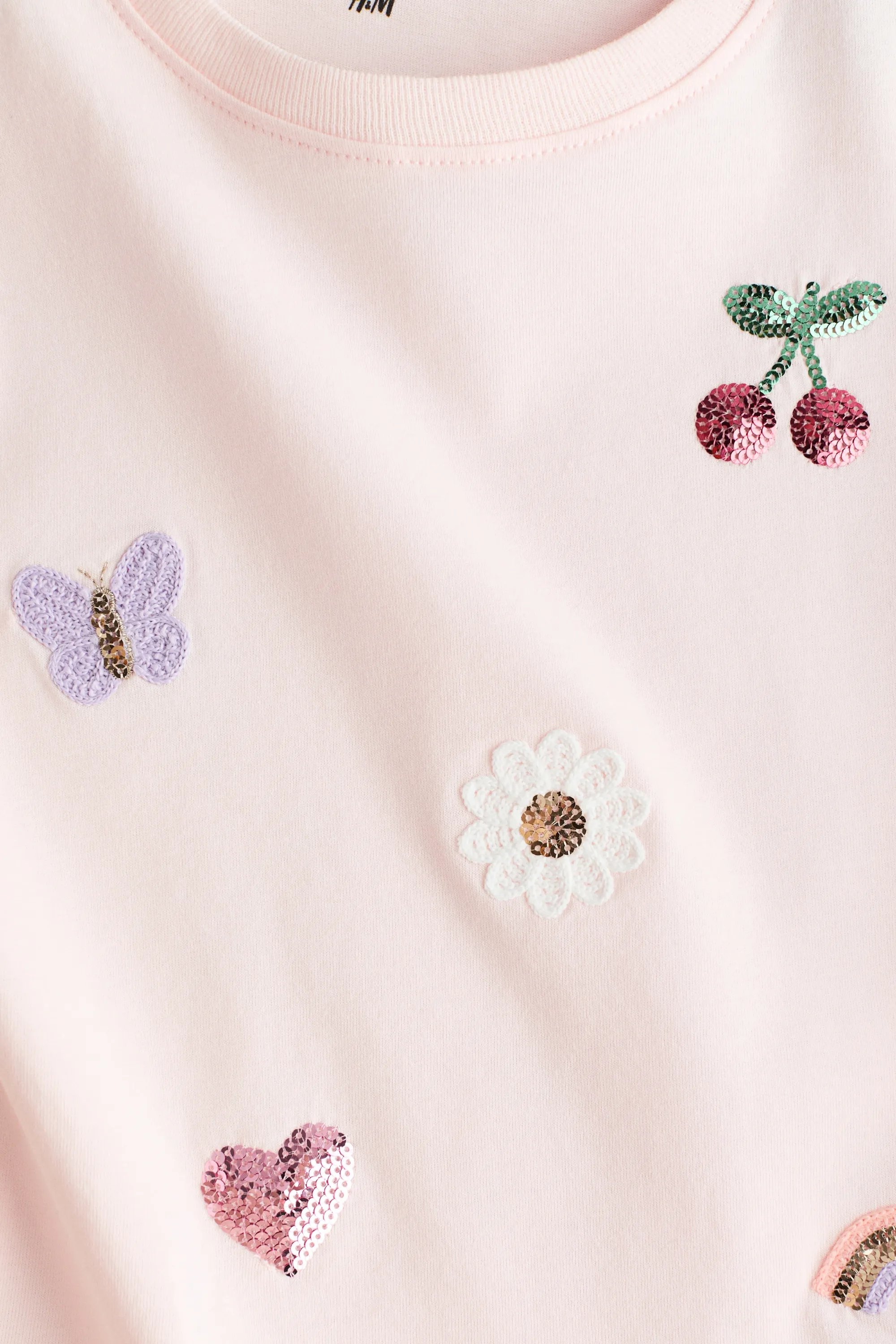 T-shirt avec motifs - Rose clair/cerises