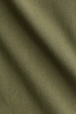 Top plissé en coton - Vert olive — photo 4
