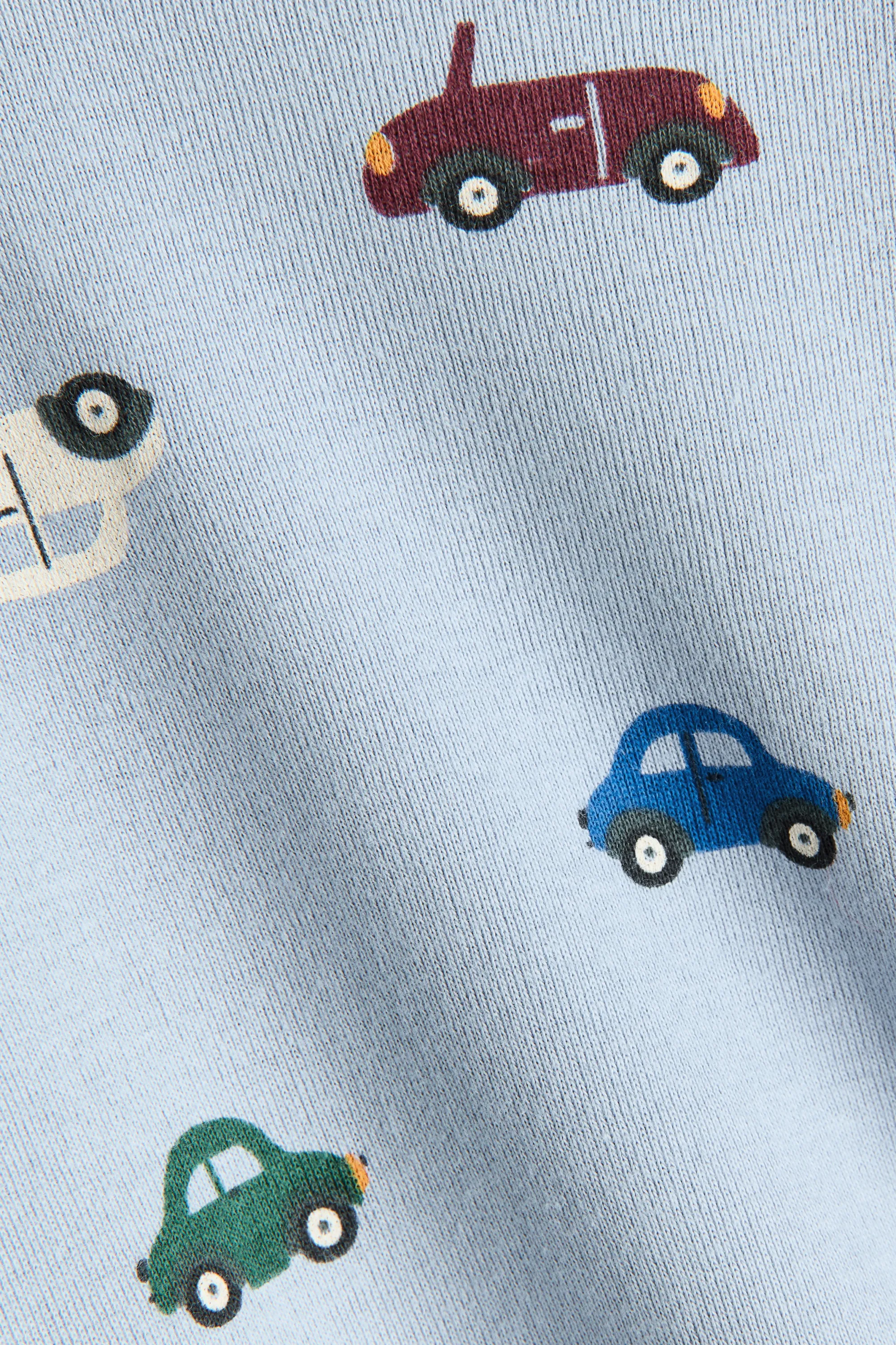 Body imprimé en coton - Bleu clair/voitures