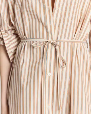 Robe Lior rayures orange, bleu et écru — photo 3