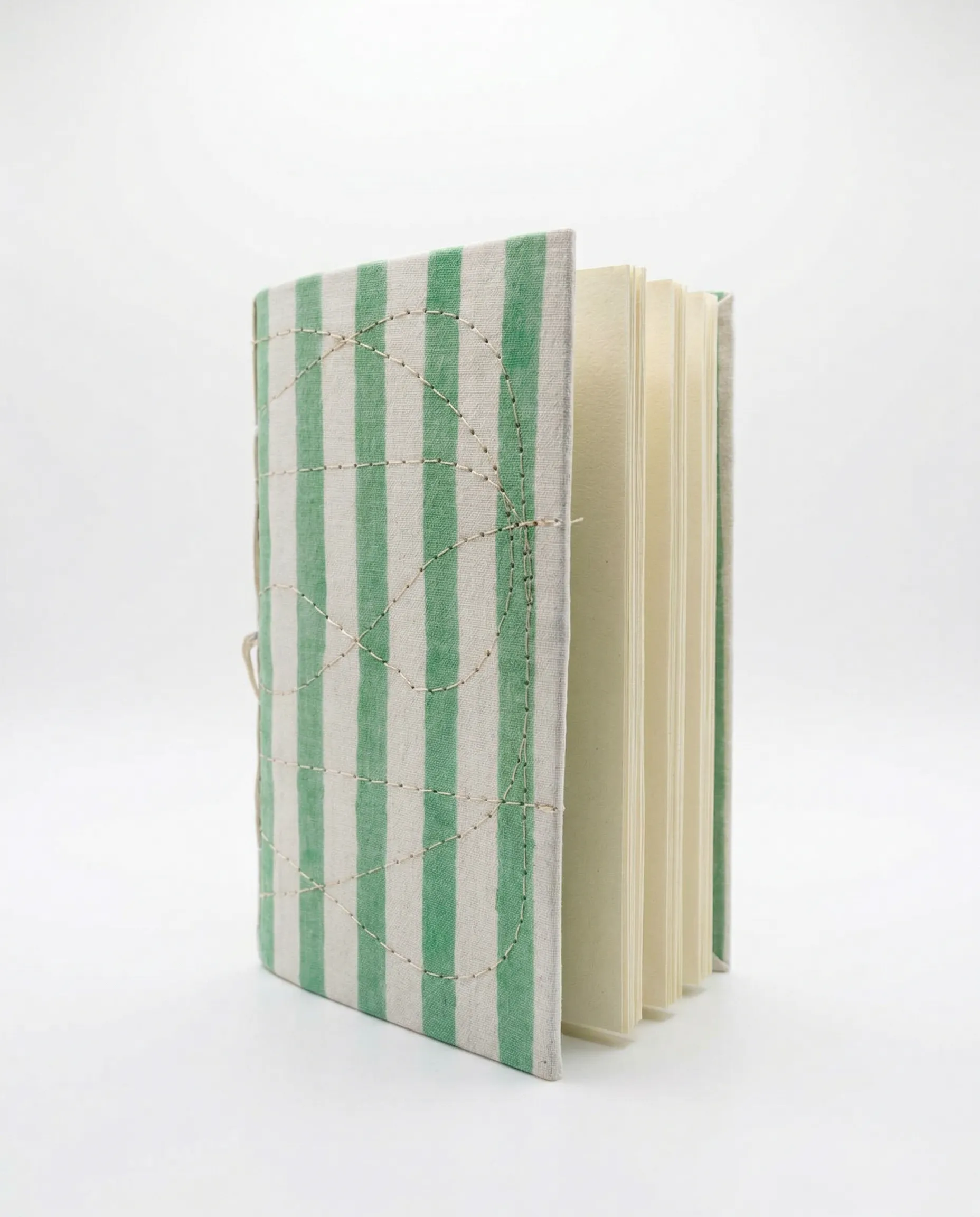 Carnet Indira - Motif rayures menthe – Mamamushi Studio