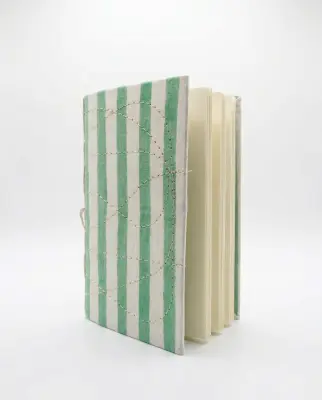 Carnet Indira - Motif rayures menthe – Mamamushi Studio — photo 1