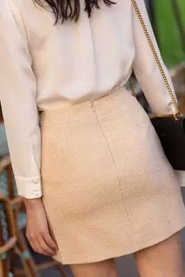 Ayla Mini Skirt - Beige — photo 6