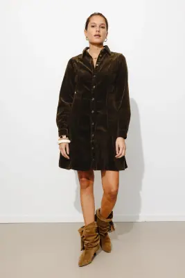 Robe en velours côtelé Femme — photo 4