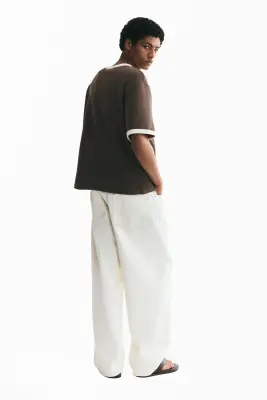 T-shirt boxy Relaxed Fit en coton - Marron — photo 3