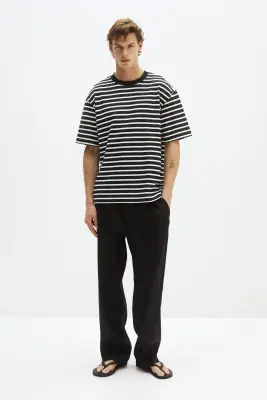 T-shirt Cooling Relaxed Fit - Noir/rayé — photo 2