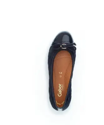 Ballerines Gabor 22.622.46 Bleu Nuit - Cuir Lacets Grande Pointure Femme — photo 3