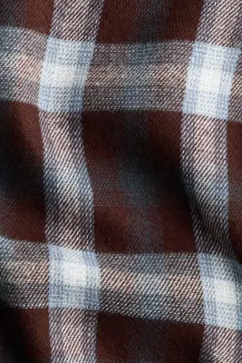 Chemise ajustée en flanelle - Marron foncé/carreaux — photo 4