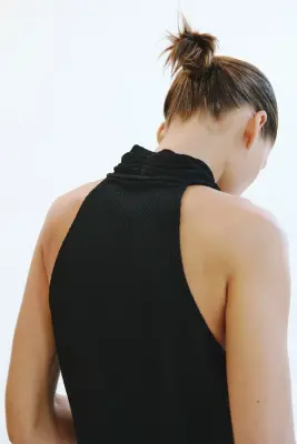 Top portefeuille texturé - Noir — photo 3