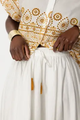 Jupe jupon midi brodée Femme — photo 5