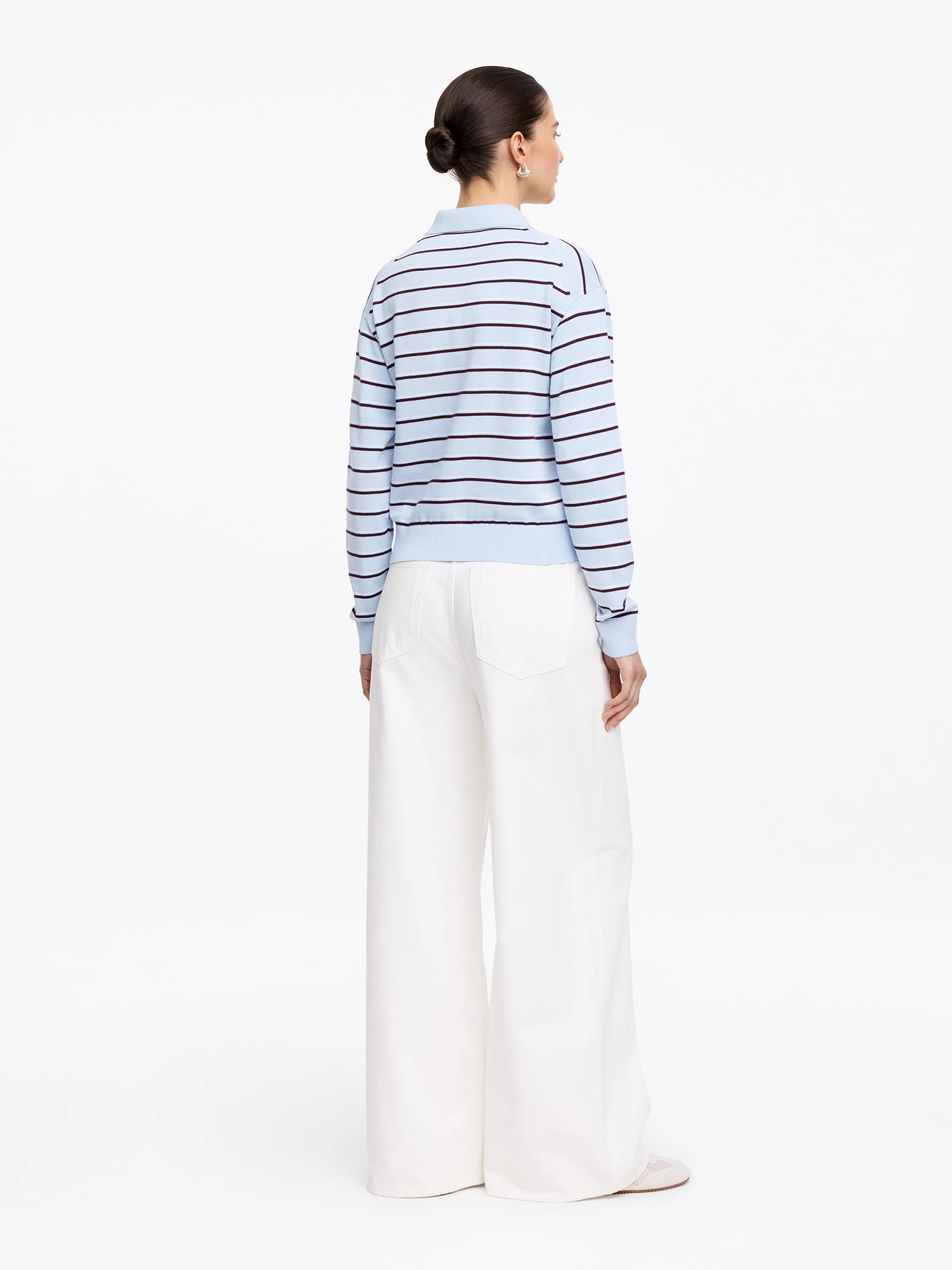 Polo en maille - Bleu clair/Rouge foncé/Blanc