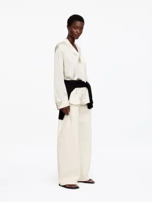 Chemise en satin de soie - Blanc cassé — photo 1