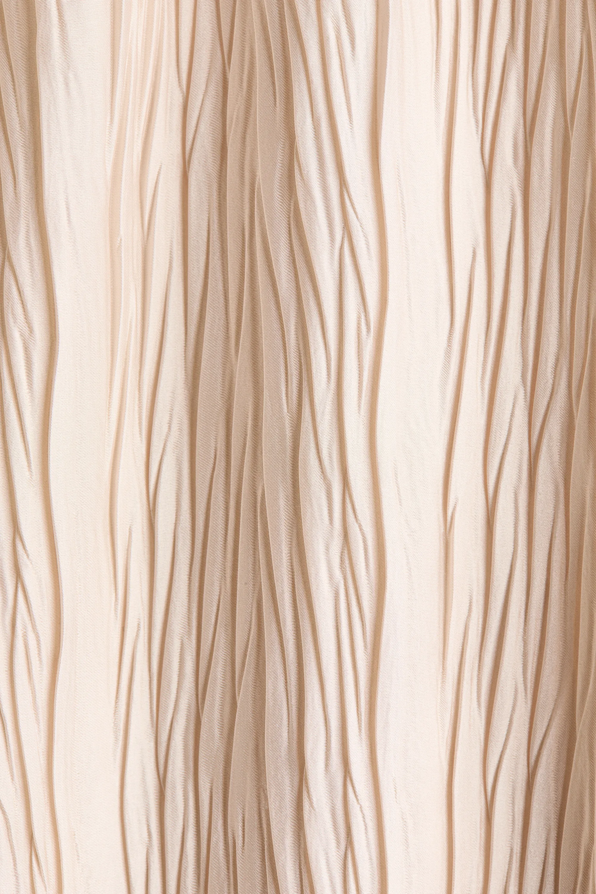Robe caftan froissée avec ceinture à nouer - Beige clair