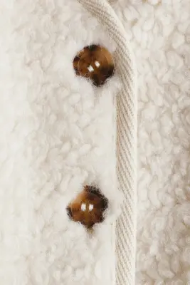 Veste sans manches en tissu Teddy bear - Crème — photo 2