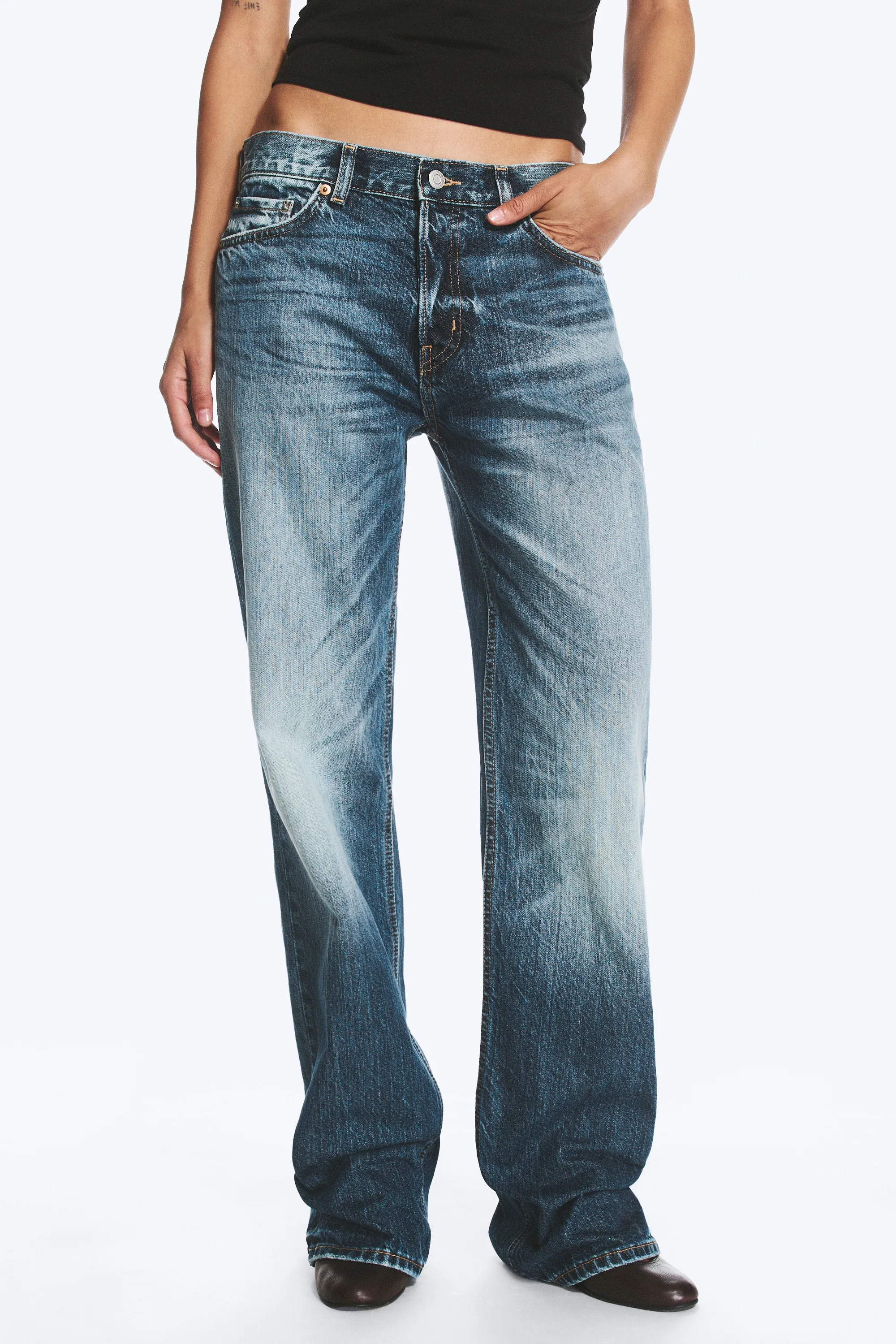 Jean droit standard taille basse Sonic - Milano Blue - Bleu moyen
