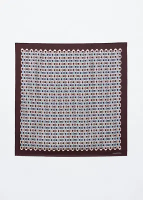 Foulard en soie imprimée - Bleu / Marron — photo 1