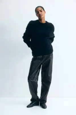 MAMA Pantalon en tissu enduit - Noir — photo 2