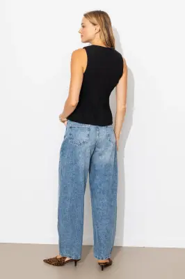 Jean balloon taille haute — photo 4