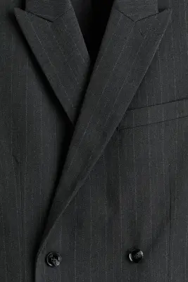 Veste Relaxed Fit à fermeture croisée - Noir/rayures tennis — photo 4