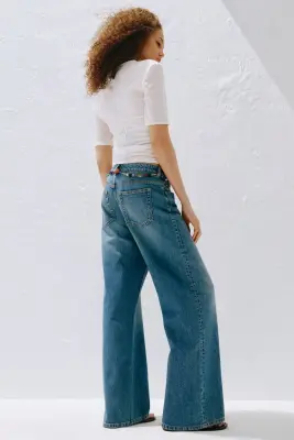 Baggy Regular Waist Jeans - Bleu denim délavé — photo 2