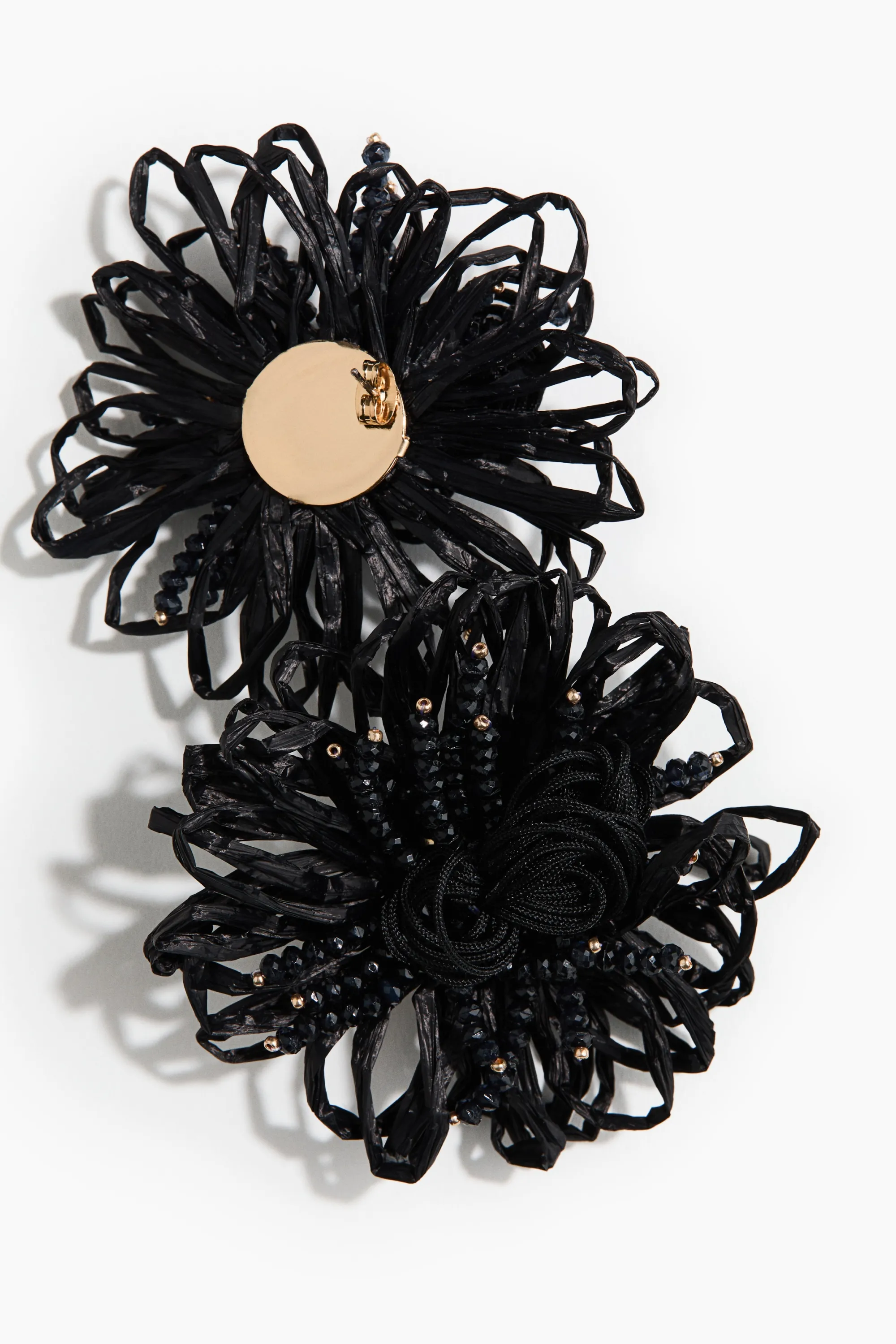 Boucles d'oreilles fleurs - Noir