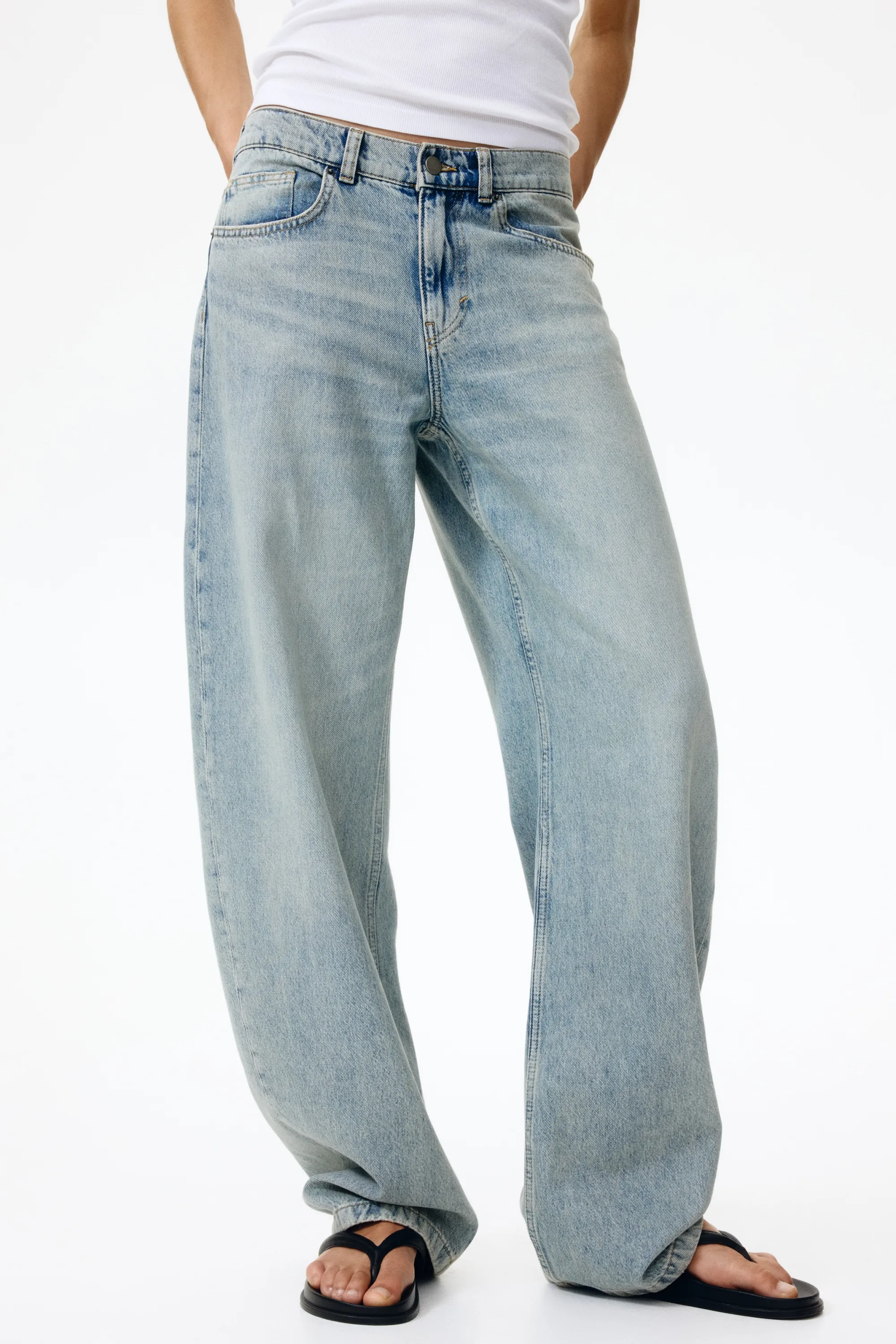 Barrel Regular Waist Jeans - Bleu denim clair