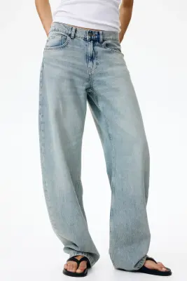 Barrel Regular Waist Jeans - Bleu denim clair — photo 1