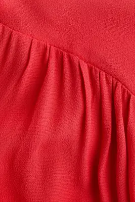Robe asymétrique à effet drapé - Rouge vif — photo 5