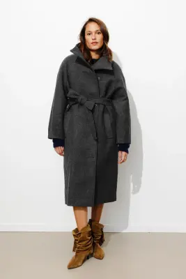 Manteau long à col montant — photo 2