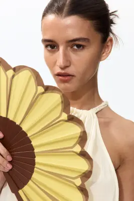 Robe de plage sans manches en coton - Jaune clair — photo 1
