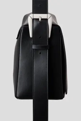 Sac crossbody en cuir - Noir — photo 5