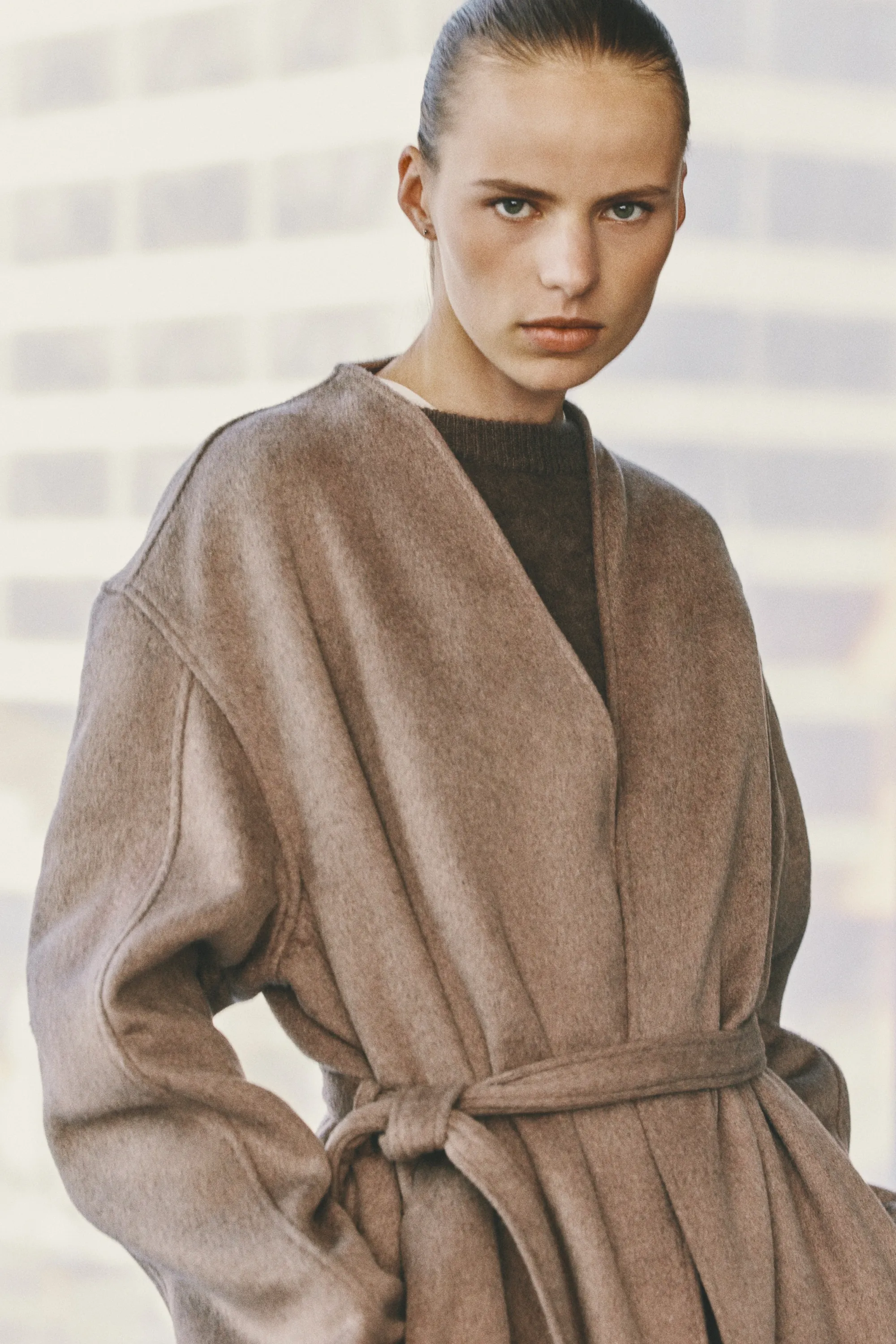Manteau en laine mélangée - Taupe foncé