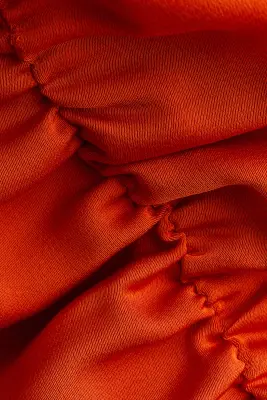 Robe en satin à effet froncé - Orange vif — photo 3