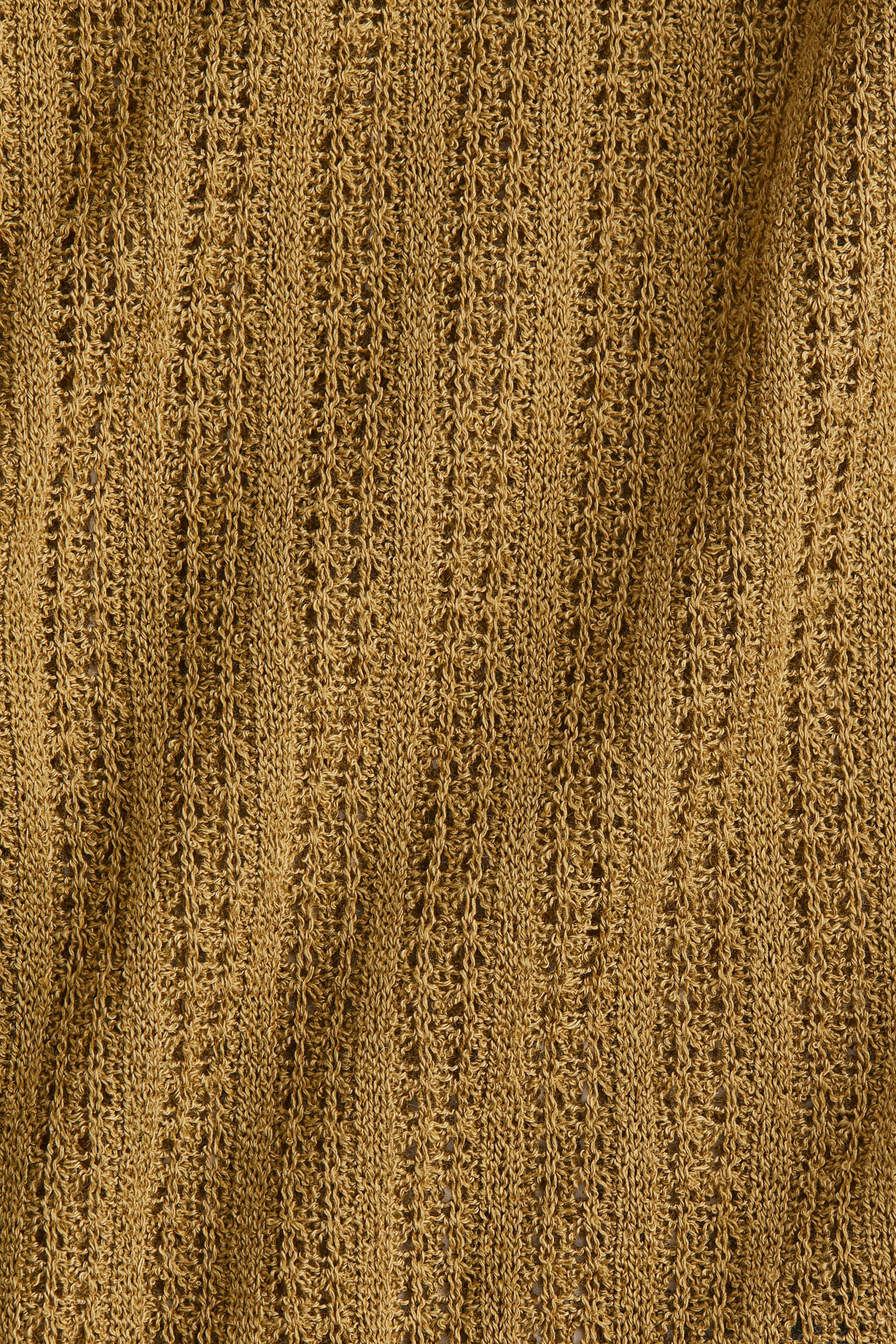Top en maille avec liens à nouer - Olive doré