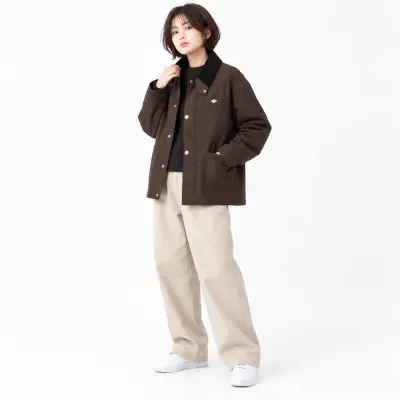 Veste de travail matelassée à col velours unisexe DANTON - Marron — photo 1