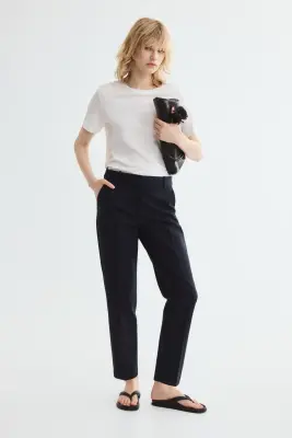 Pantalon cigarette - Bleu marine — photo 1