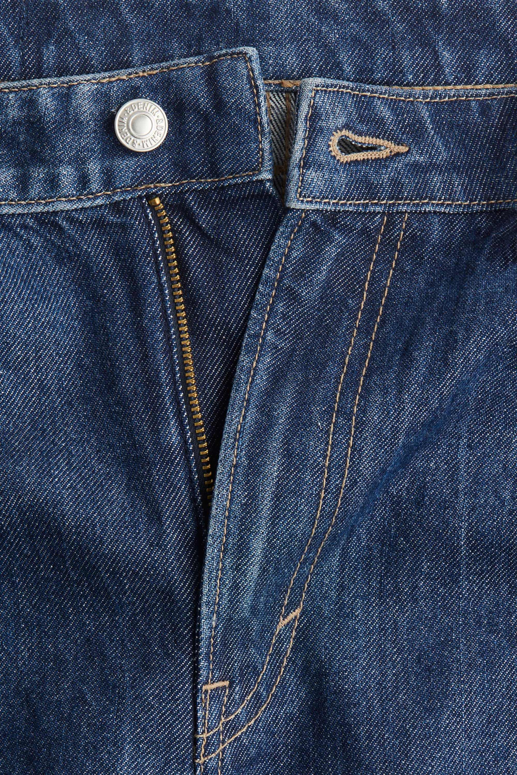 Petite Length Baggy High Jeans - Bleu denim foncé