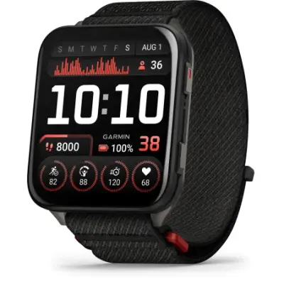 Garmin Venu X1 Noir fond titane Gray bracelet nylon ComfortFit noir 010-02980-02 — photo 1