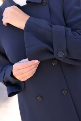 Francine Short Trench Coat - Navy — photo 7