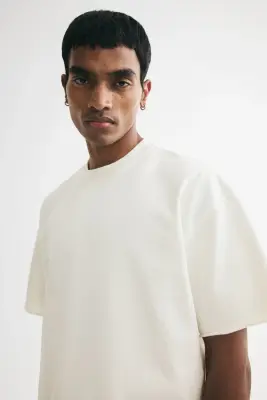 T-shirt boxy Oversized Fit - Crème — photo 2