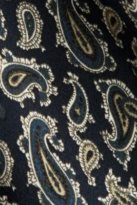 Robe à épaulettes - Bleu marine/motif cachemire — photo 2