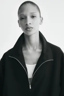 Veste oversize avec base à effet boule - Noir — photo 1