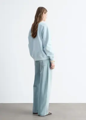 Sweat oversize en jersey de coton - Bleu clair — photo 5