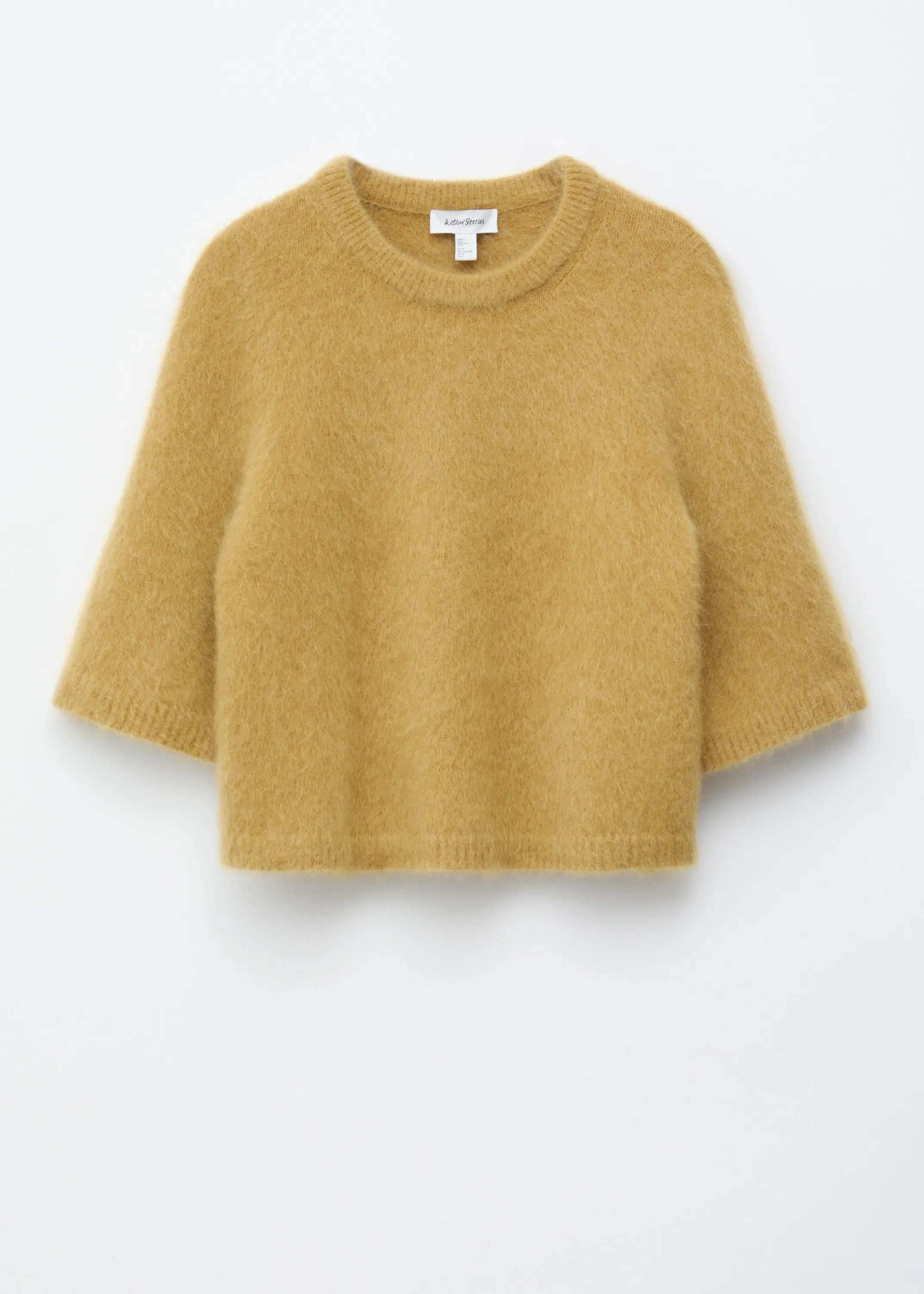 T-shirt en maille de mohair mélangé - Jaune foncé