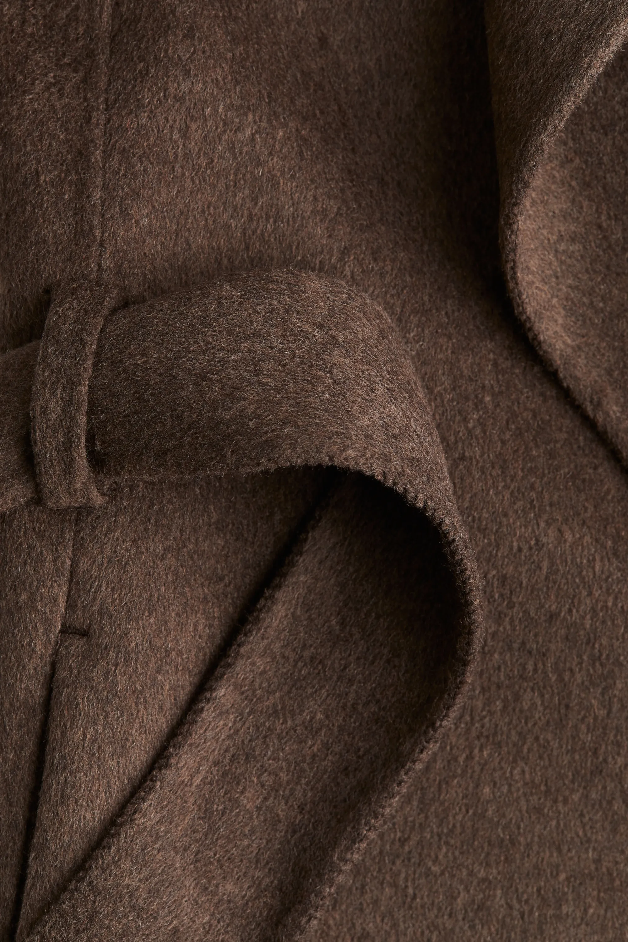 Manteau fait main en laine mélangée - Marron foncé