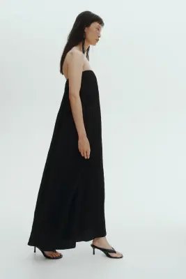 Robe bandeau froissée - Noir — photo 4