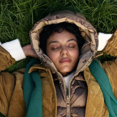 Capuche doudoune amovible bronze et latte – Fudoon — photo 3