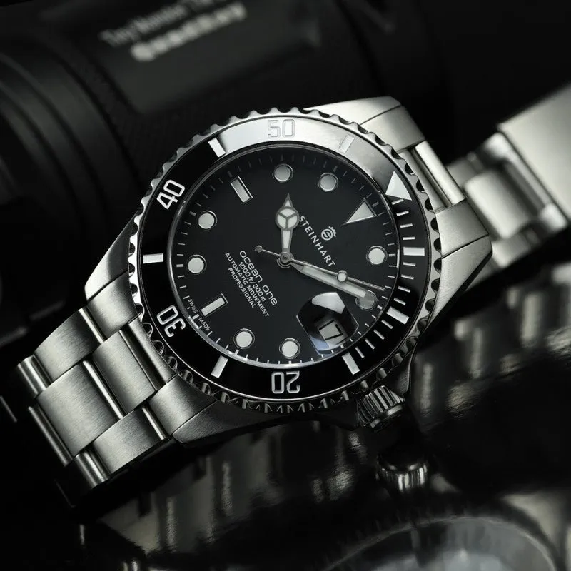 Montre automatique ocean 39 ceramique noire premium-acier 904l