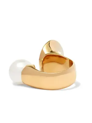 Bague DARCEY en laiton doré et perle ivoire Prix boutique 550€ Taille 52 — photo 5