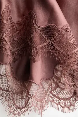 MAMA Slip skirt avec dentelle - Rose ancien foncé — photo 4